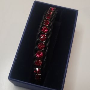 Swarovski Ruby/Jet snap bracelet